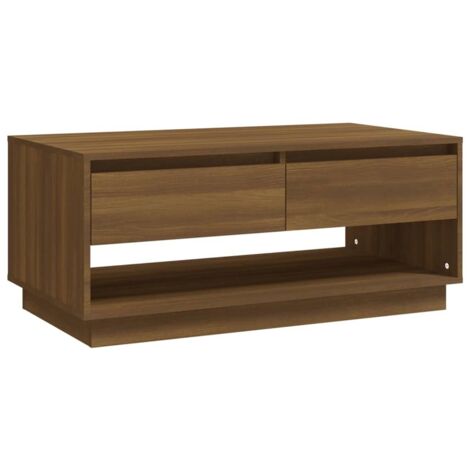 Mesa de centro con cajones diseño rústico moderno 102,5 x 55 x 44 cm madera de ingeniería marrón DEC038617