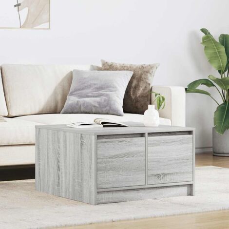 Mesa de centro con cajones  gris 70,5x70x40 cm