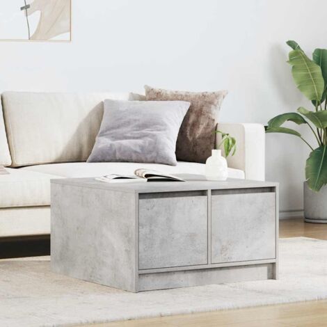 Mesa de centro con cajones gris hormigón 70,5x70x40 cm vidaXL