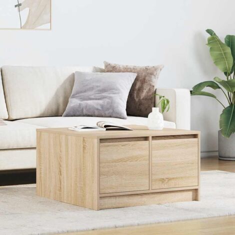 Mesa de centro con cajones roble  70,5x70x40 cm