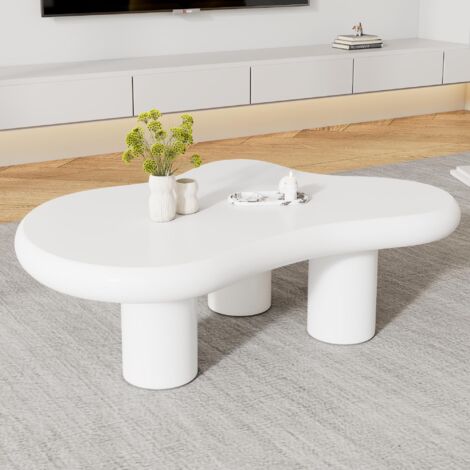 Mesa de centro con forma de nube, mesa de centro irregular con diseño de dibujos animados para interiores, hecha de MDF, ideal para sala de estar, estudio, apartamento y oficina.