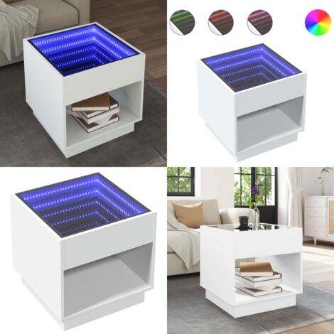Mesa de centro con Infinity LED blanco 50x50x50 cm - Luz LED - Espejo LED