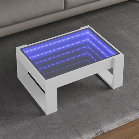 Mesa de centro con Infinity LED blanco 70x53x30 cm vidaXL