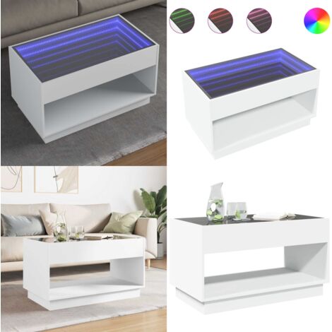 Mesa de centro con Infinity LED blanco 90x50x50 cm - Luz LED - Espejo LED