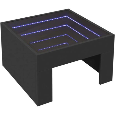 Mesa de centro con Infinity LED negro 50x50x30 cm vidaXL