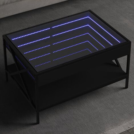 Mesa de centro con Infinity LED negro 70x50x38 cm vidaXL