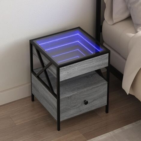 Mesa de centro con  LED gris  40x40x51 cm