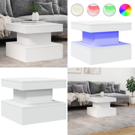 Mesa de centro con luces LED blanco 50x50x40 cm - Luces LED - Diseño moderno