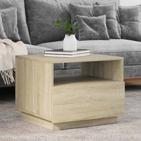 Mesa de centro con luces LED roble Sonoma 50x49x40 cm vidaXL