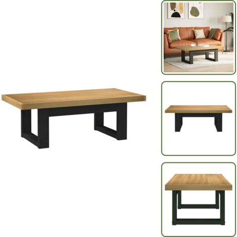 Mesa de centro con patas en U - vidaXL Mesa de centro NOAIN patas en U madera maciza pino 120x60x40 cm - Mesa de centro natural