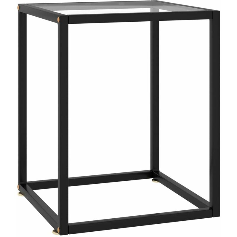 

Mesa de centro con vidrio templado negra 40x40x50 cm