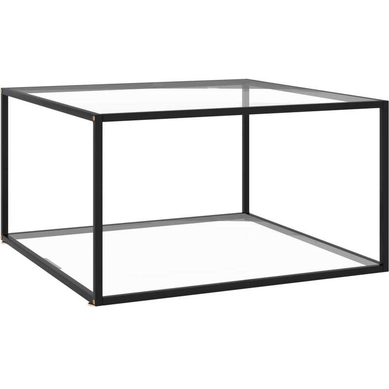 

Mesa de centro con vidrio templado negra 90x90x50 cm