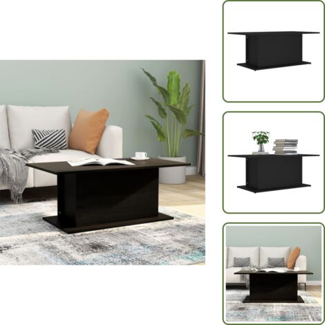 Mesa de centro contrachapada - vidaXL Mesa de centro madera contrachapada negro 102x55,5x40 cm -