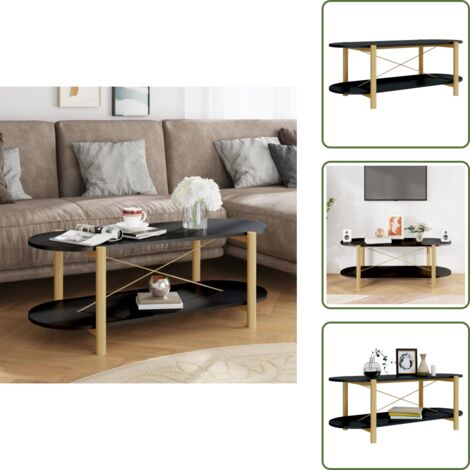 Mesa de centro contrachapada - vidaXL Mesa de centro madera contrachapada negro 110x48x40 cm - Mesa de centro de pino
