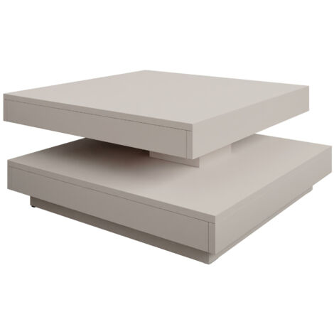 Mesa de centro convertible Comfivo 385, Cachemira, 34x70x70cm, Diámetro: 0, Aglomerado laminado, Angular