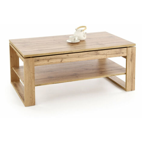 Mesa de centro convertible Houston 1959, Roble Artisan, 48x65x114cm, Diámetro: 0, Aglomerado laminado, Angular