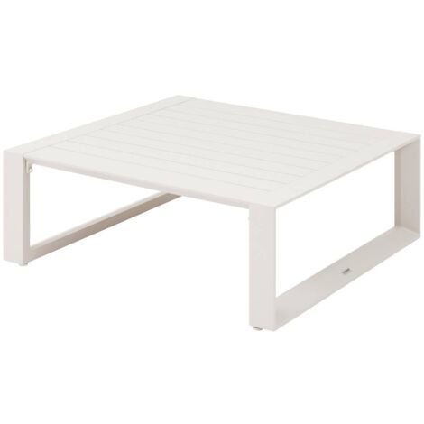 Mesa de centro cuadrada de jardín Allure avena 97 x 97 x 37cm en aluminio  - Hespéride