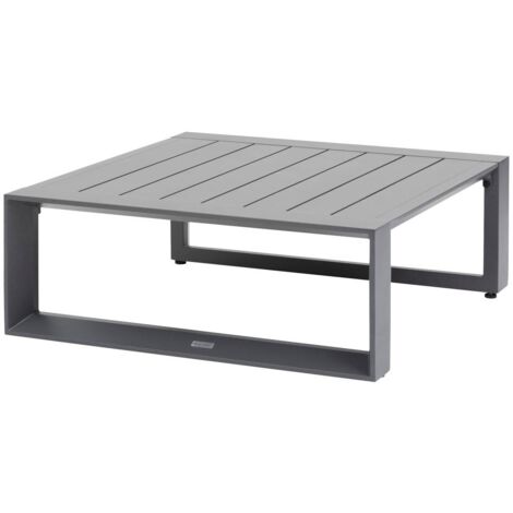 Mesa de centro cuadrada de jardín Allure en grafito 79 x 79 x 30cm en aluminio - Hespéride