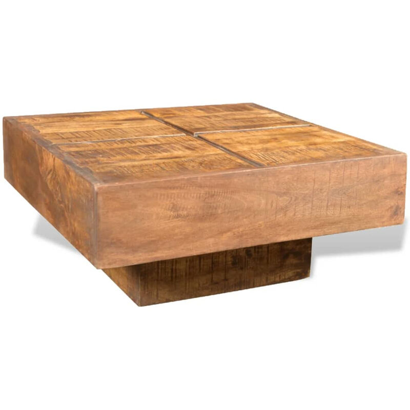 

Mesa de centro cuadrada de madera de mango marron