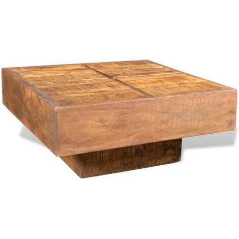 Mesa de centro cuadrada madera maciza de mango marrón vidaXL