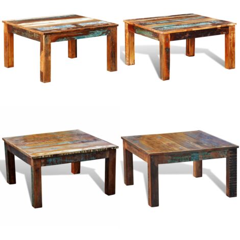Mesa de centro cuadrada madera reciclada - Madera reciclada - Madera maciza