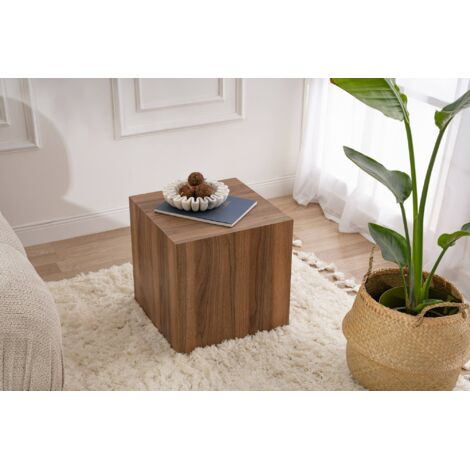 mesa de centro\ da salotto Moglia, Tavolo basso da caffè, Portariviste per divano, Ripiano da soggiorno, 45x45 h50 cm, Noce