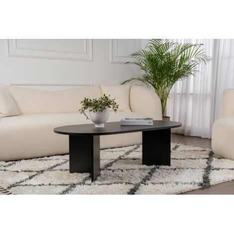 mesa de centro\ da salotto Parrano, Tavolo basso da caffè, Portariviste per divano, Ripiano da soggiorno, 119x60 h40 cm, negro\