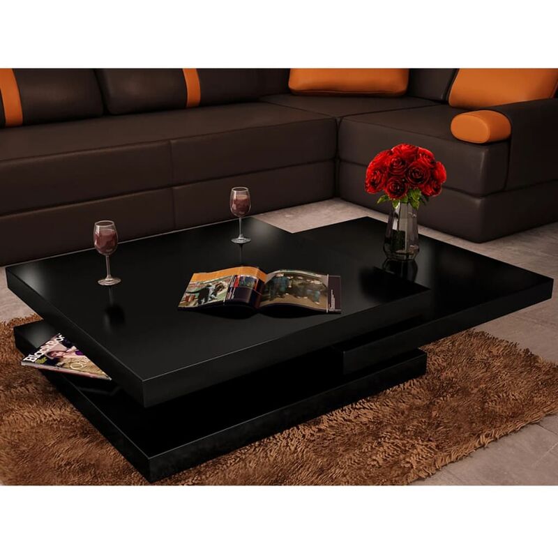 

Mesa de centro de 3 niveles negro con brillo