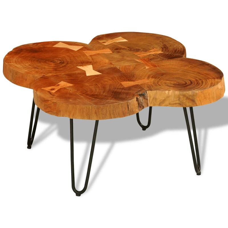 

Mesa de centro de 4 troncos madera maciza de sheesham 35 cm