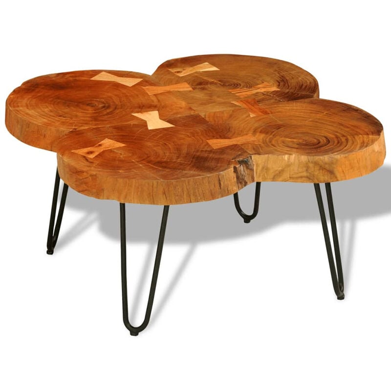 

Mesa de centro de 4 troncos madera maciza de sheesham 35 cm