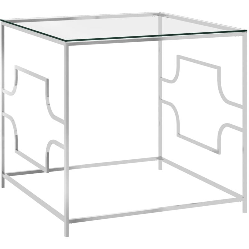 

vidaXL Mesa de centro de acero inoxidable 55x55x55 cm - Marrón