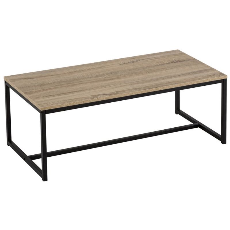 

Lolahome - Mesa de centro de acero moderna negra de 36x50x100 cm