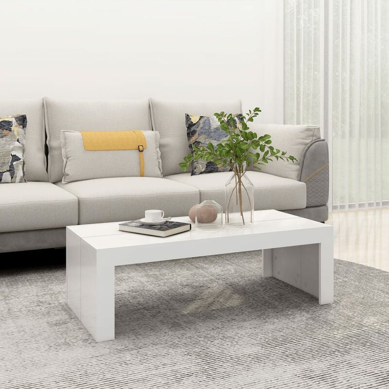 

Mesa de centro de aglomerado blanco 110x50x35 cm