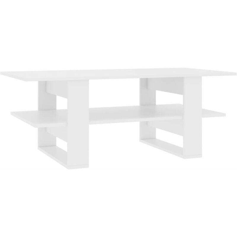 

vidaXL Mesa de Centro de Aglomerado 110x55x42 cm Blanco - Blanco