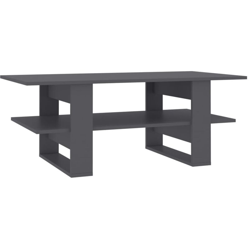

vidaXL Mesa de Centro de Aglomerado 110x55x42 cm Gris - Gris