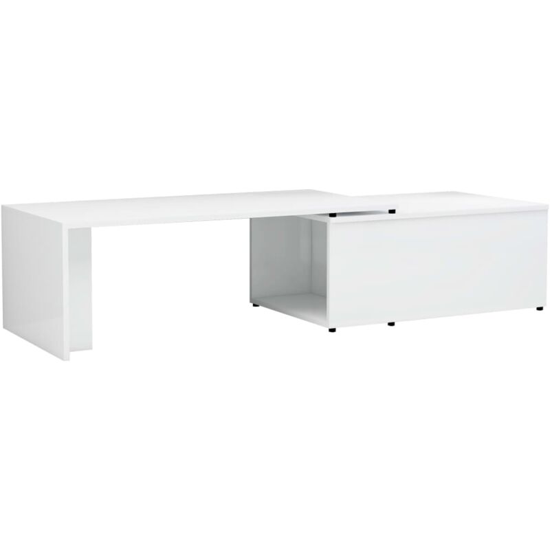 

vidaXL Mesa de Centro de Aglomerado 150x50x35 cm Blanco Brillante - Blanco