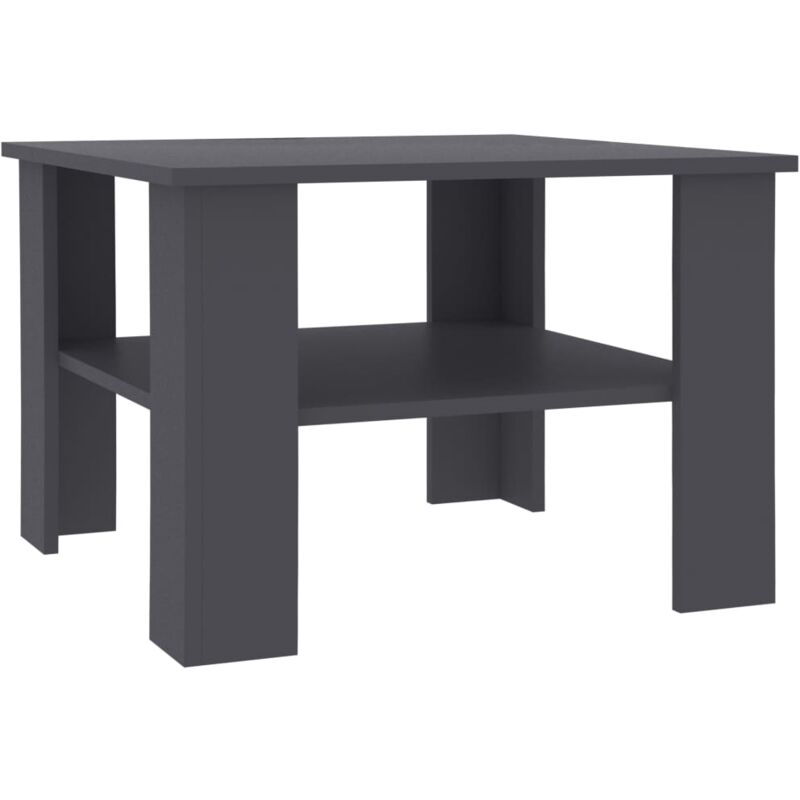 

vidaXL Mesa de Centro de Aglomerado 60x60x42 cm Gris - Gris