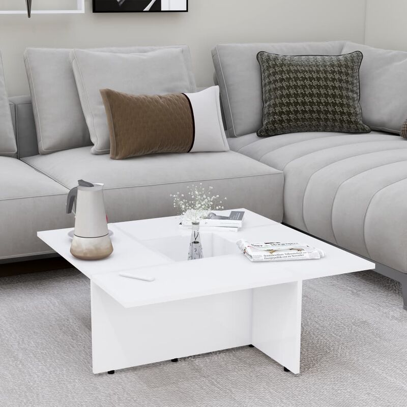 

Mesa de centro de aglomerado blanco 79,5x79,5x30 cm