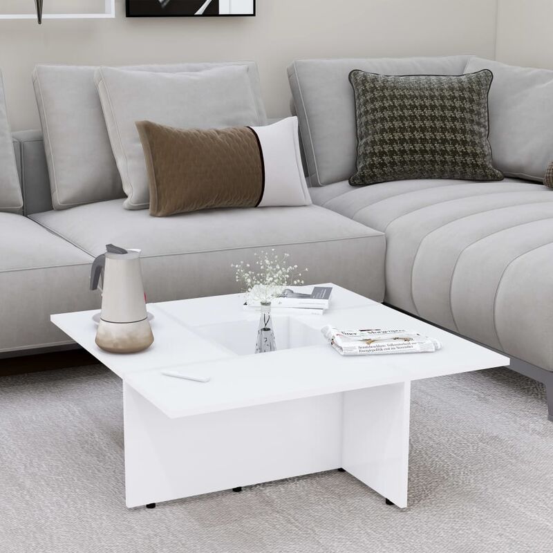 

Mesa de centro de aglomerado blanco 79,5x79,5x30 cm - Blanco