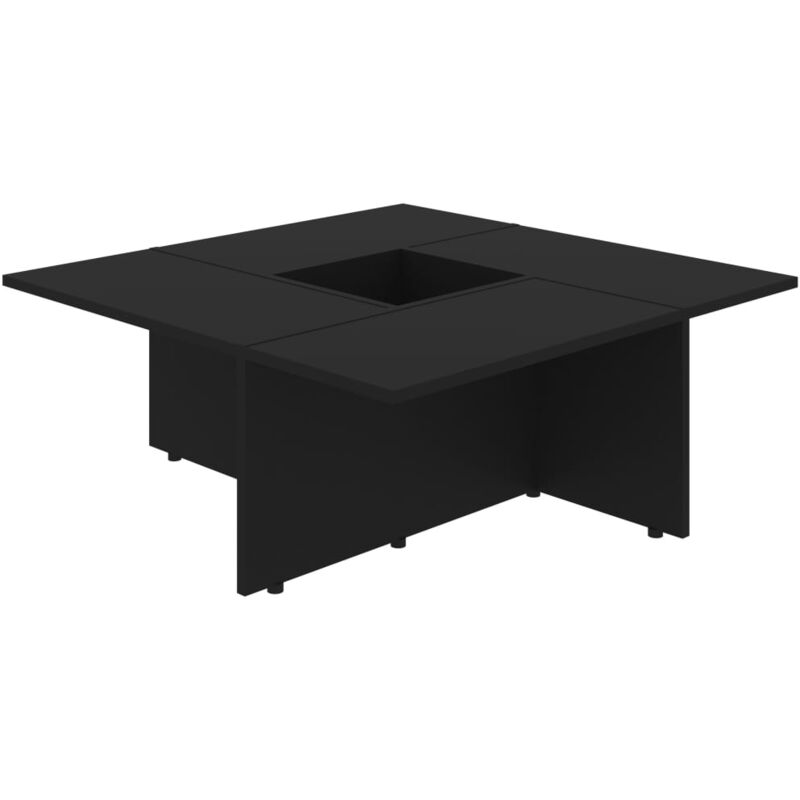 

vidaXL Mesa de Centro de Aglomerado 79,5x79,5x30cm Negro - Negro