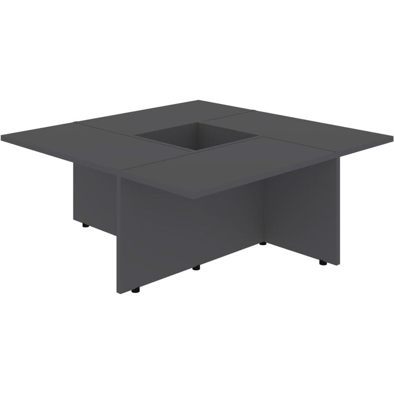 

vidaXL Mesa de Centro de Aglomerado 79,5x79,5x30cm Gris - Gris