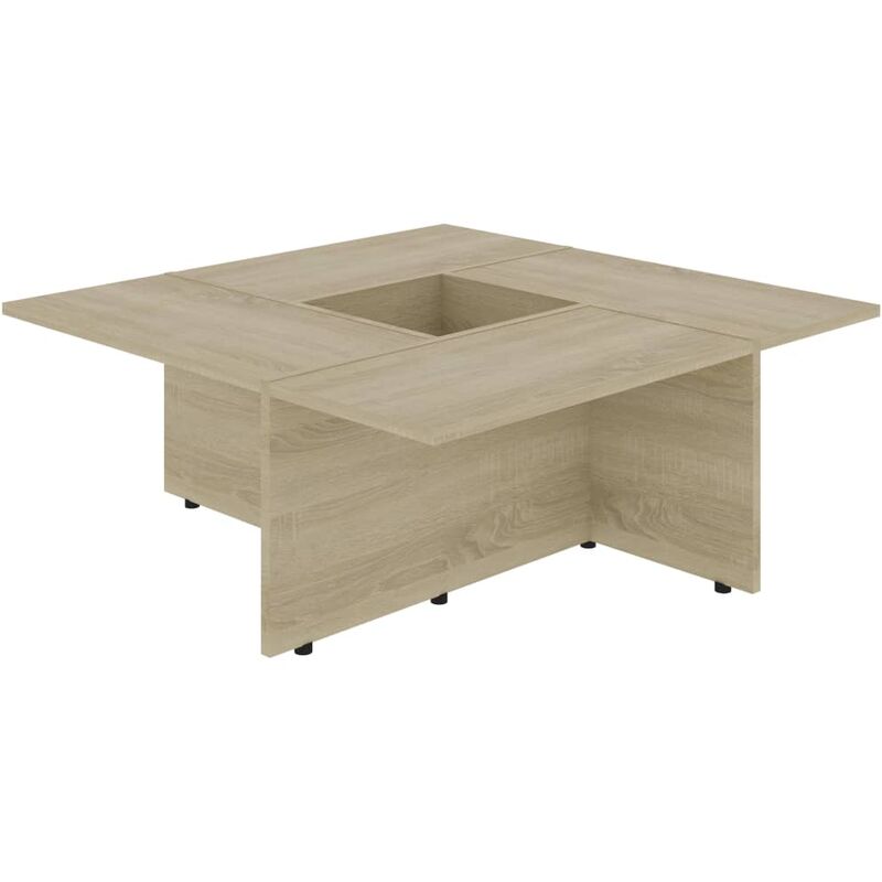 

vidaXL Mesa de Centro de Aglomerado 79,5x79,5x30cm Color Roble Sonoma - Marrón