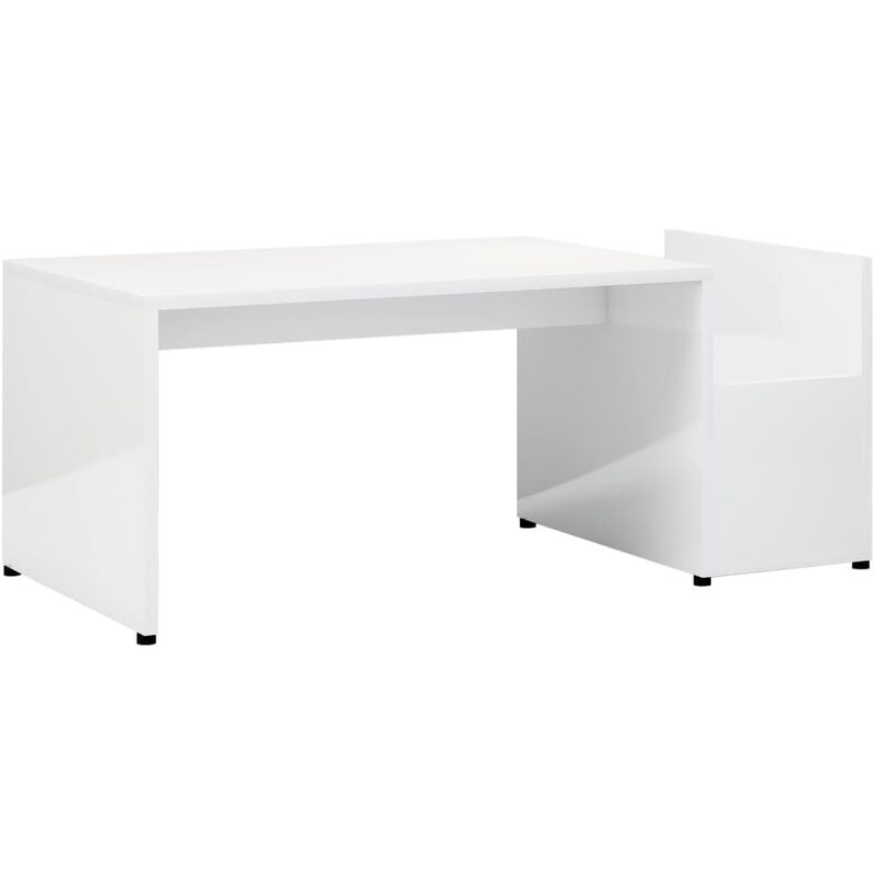 

vidaXL Mesa de Centro de Aglomerado 90x45x35 cm Blanco - Blanco