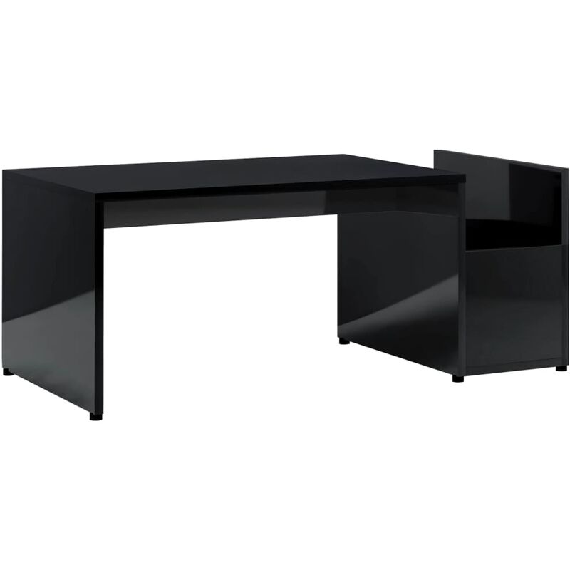 

vidaXL Mesa de Centro de Aglomerado 90x45x35 cm Negro Brillante - Negro