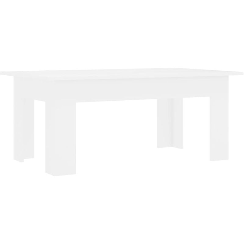 

vidaXL Mesa de Centro de Aglomerado 100x60x42 cm Blanco - Blanco