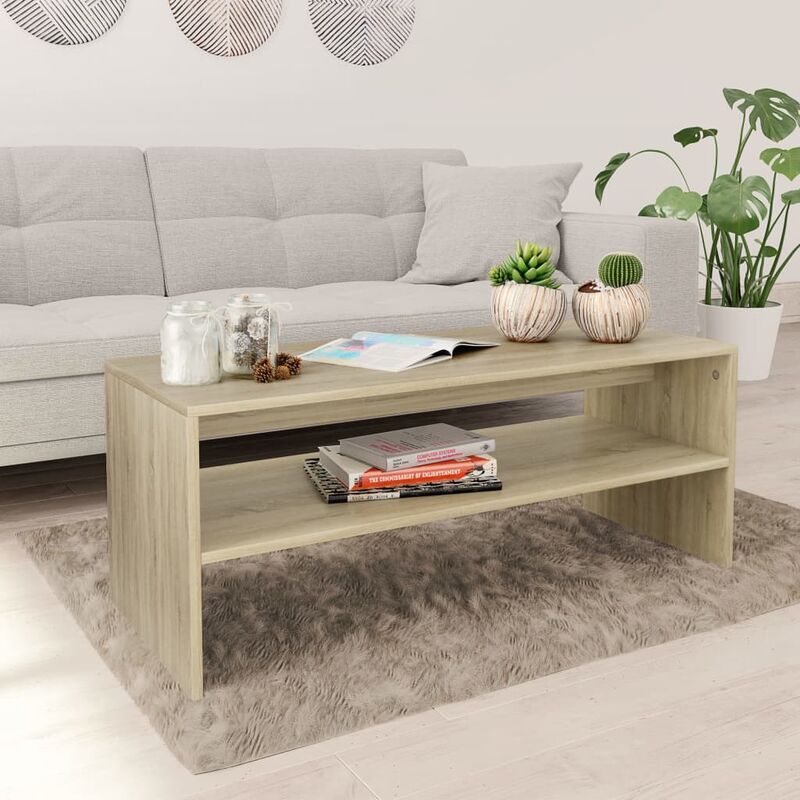 

Youthup - Mesa de centro de aglomerado color roble Sonoma 100x40x40 cm - Marrón