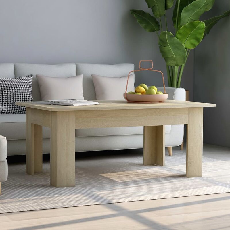 

Mesa de centro de aglomerado color roble Sonoma 100x60x42 cm