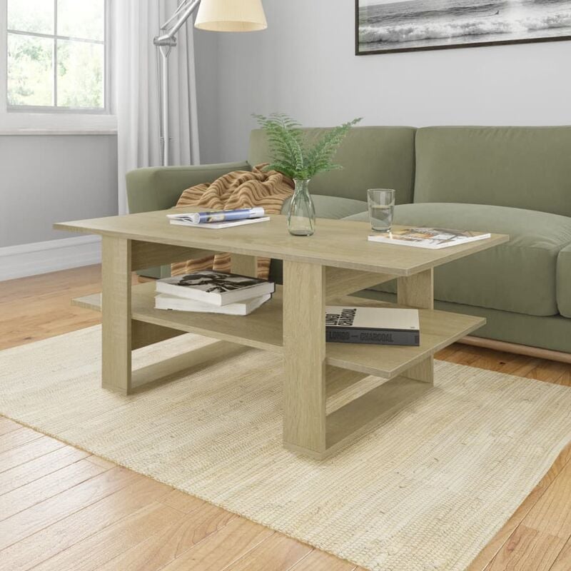 

Youthup - Mesa de centro de aglomerado color roble Sonoma 110x55x42 cm - Marrón
