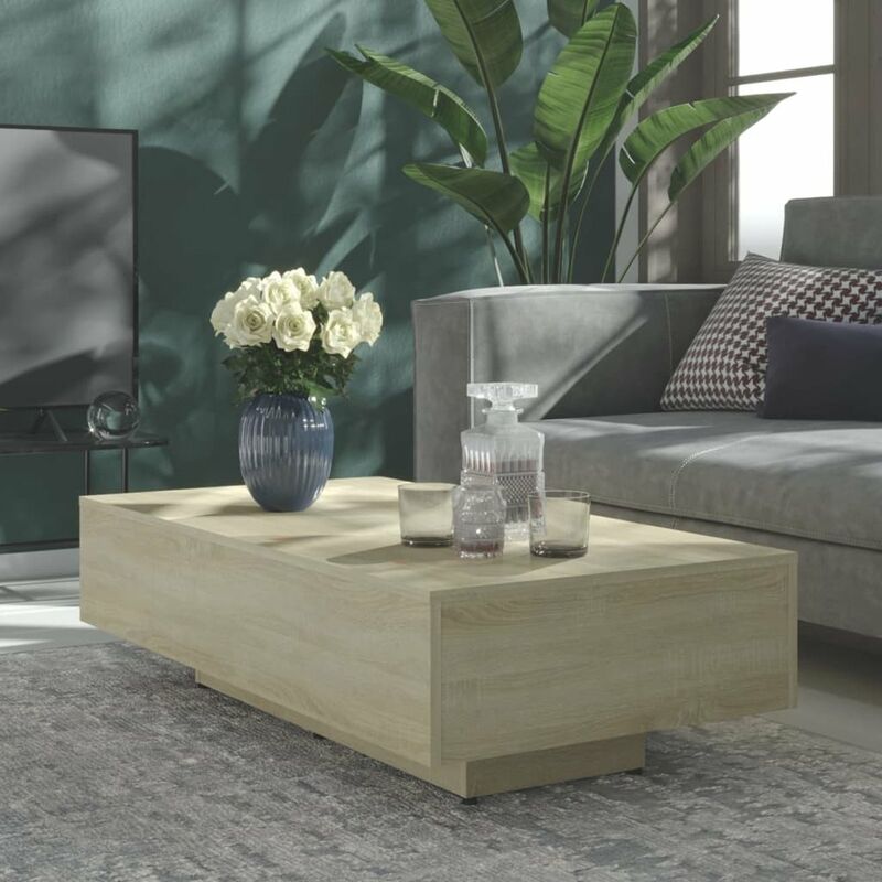 

Mesa de centro de aglomerado color roble Sonoma 115x60x31 cm