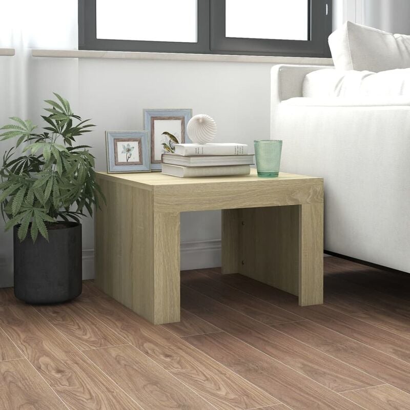

Mesa de centro de aglomerado color roble Sonoma 50x50x35 cm